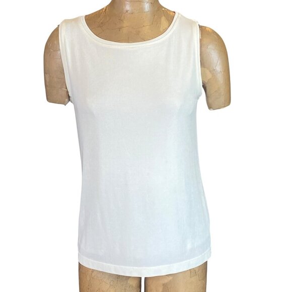 Chico's Travelers Lined Travel Tank Top Sz 2 (L/12) Ivory White #135i - Picture 1 of 6